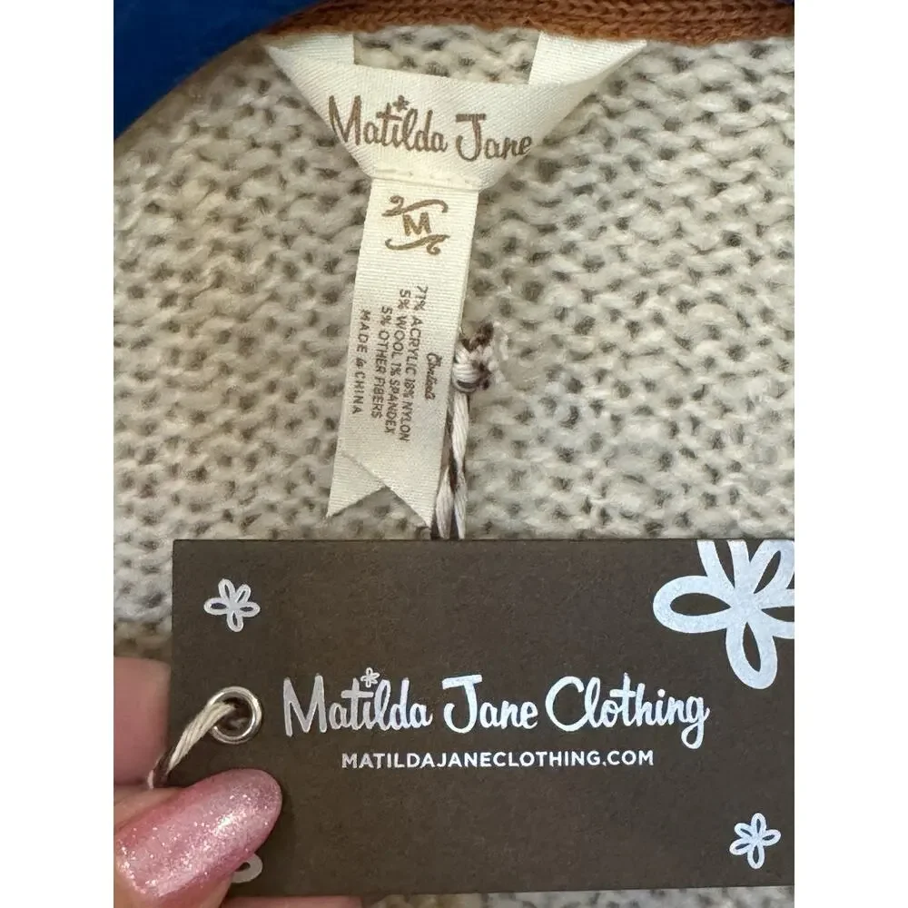 Matilda Jane Just Imagine Stephanie Women Cardigan Sweater Sz M Wool Blend - Picture 4 of 7